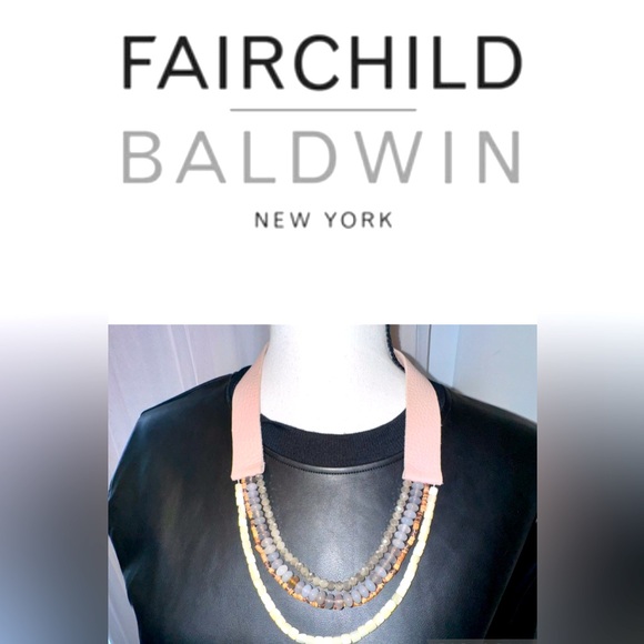 FAIRCHILD BALDWIN OF New York leather moonstone bead necklace - Picture 1 of 11